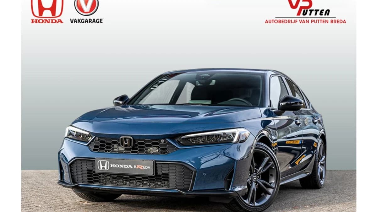 Honda Civic 2.0 Full Hybrid Sport | NL auto l 8 jaar garantie | Seabed Blue Pearl | All In prijs | Navi | PDC voor en achter | Stoelverwarmi — foto 1