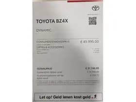 Toyota BZ4X Dynamic 71 Kwh Paasaanbieding Gratis Lader Twv €1300 thumbnail 4