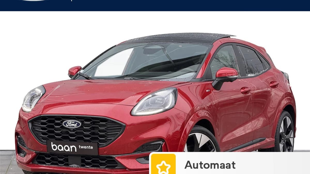 Ford Puma 1.0 Turbo 125pk Mild Hybride ST-Line X Automaat | full options | panorama dak | 19 inch | driver assistance pack | 360 graden camera | blis | winterpack | adaptieve cruise. | uit voorraad leverbaar! | fantastic red — foto 1