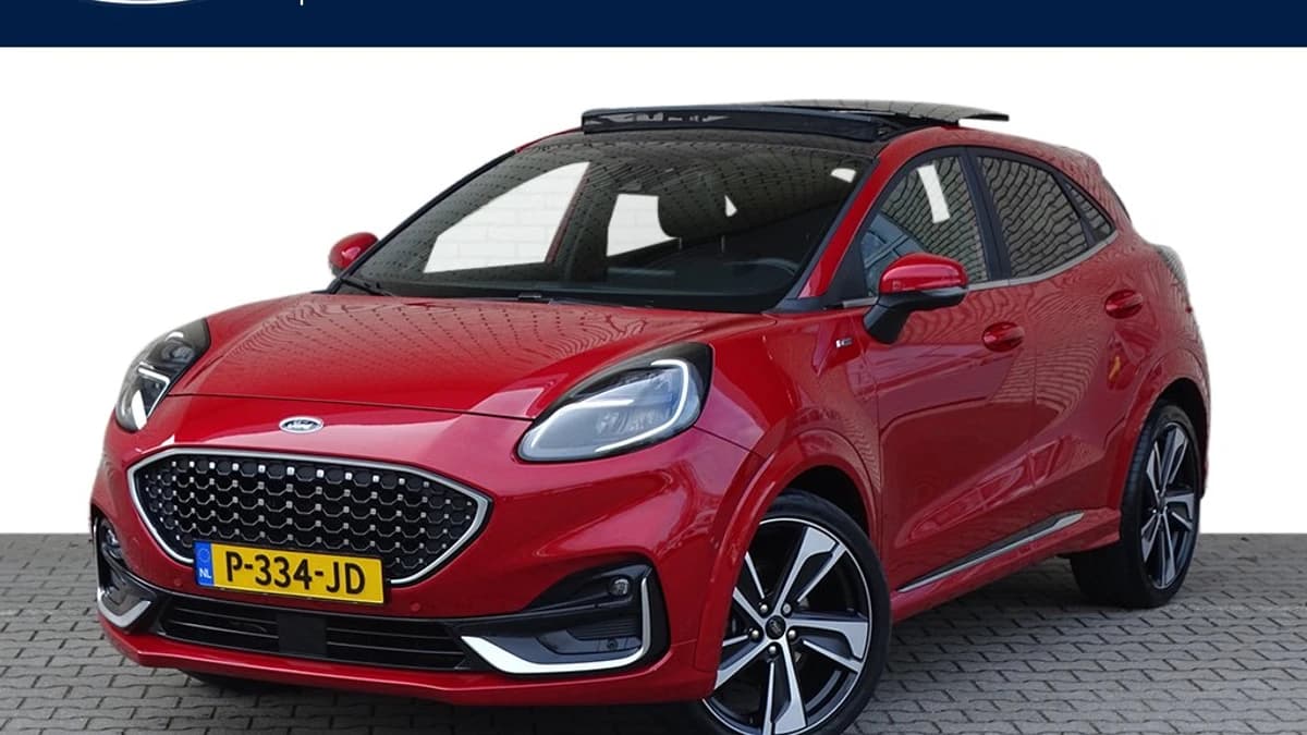 Ford Puma 1.0 Turbo 125pk Mild Hybride ST-Line Vignale Automaat | Keyless | Elek. Achterklep | Panoramadak | 19 Inch | Camera | Trekhaak | Stoelverw. | Cruise. | Full Led Koplampen | Fantastic Red | — foto 1