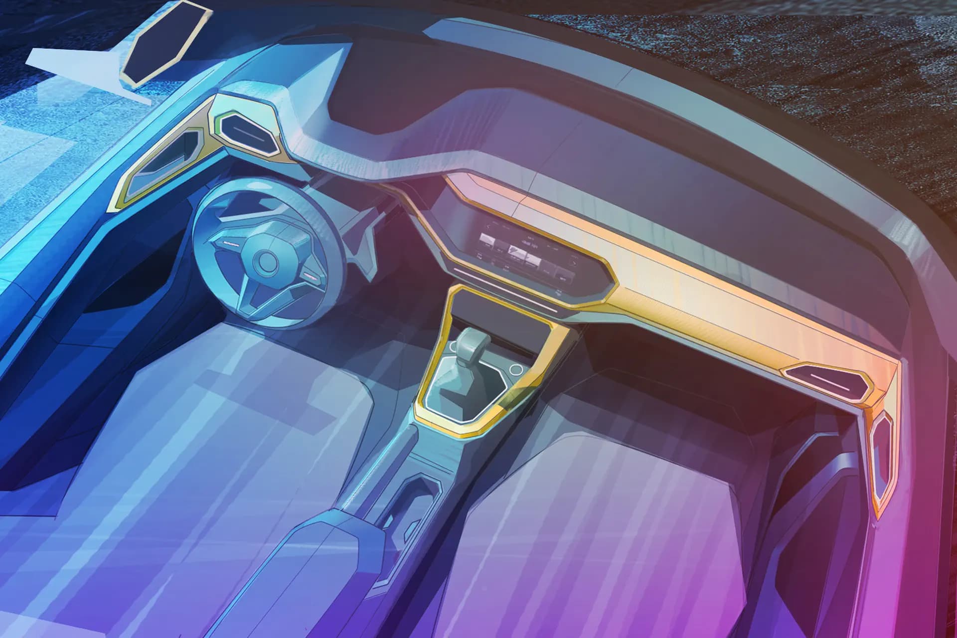 Nieuwe schetsen Volkswagen T-Cross