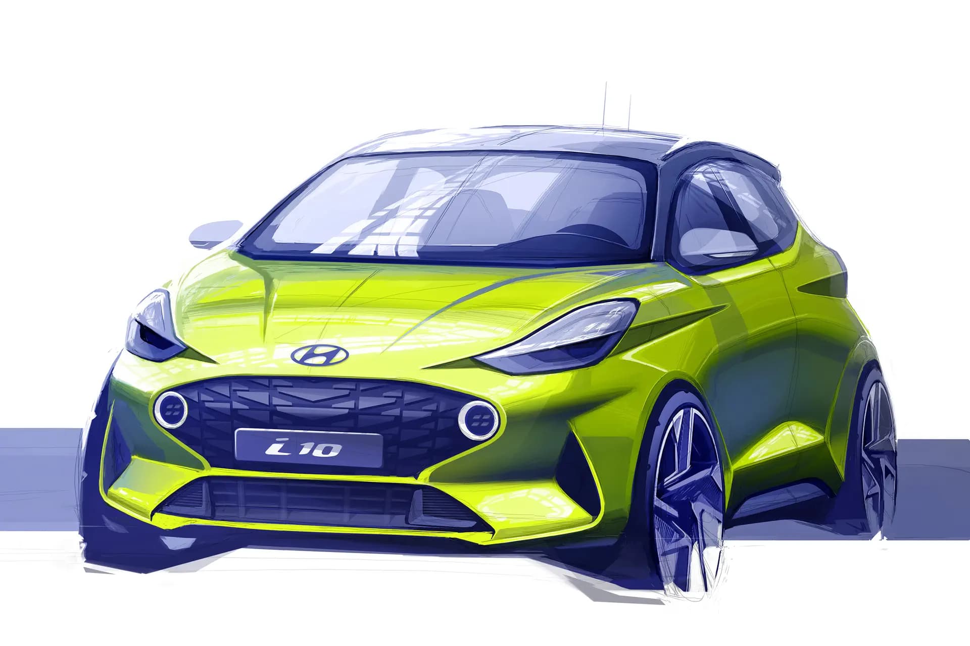 Hyundai laat eerste schets nieuwe i10 zien